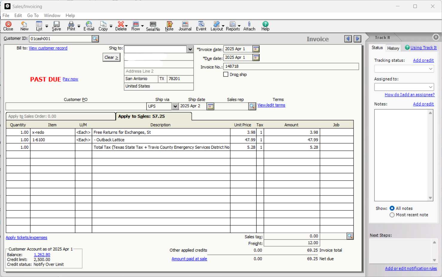 Aggregate Tax Lines Example