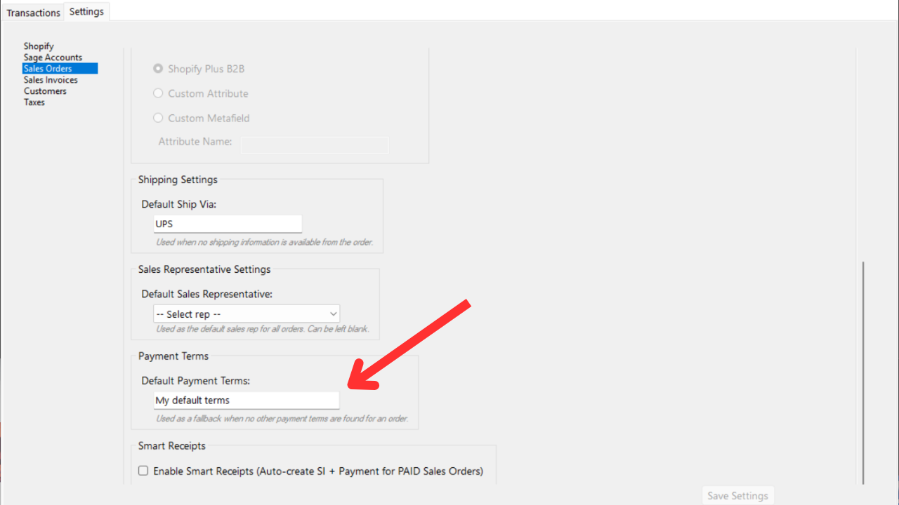 Default Payment Terms